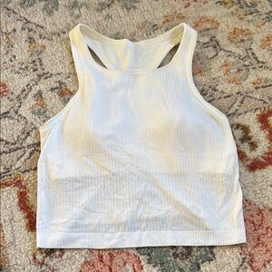 Lululemon White Ribbed Tank Top